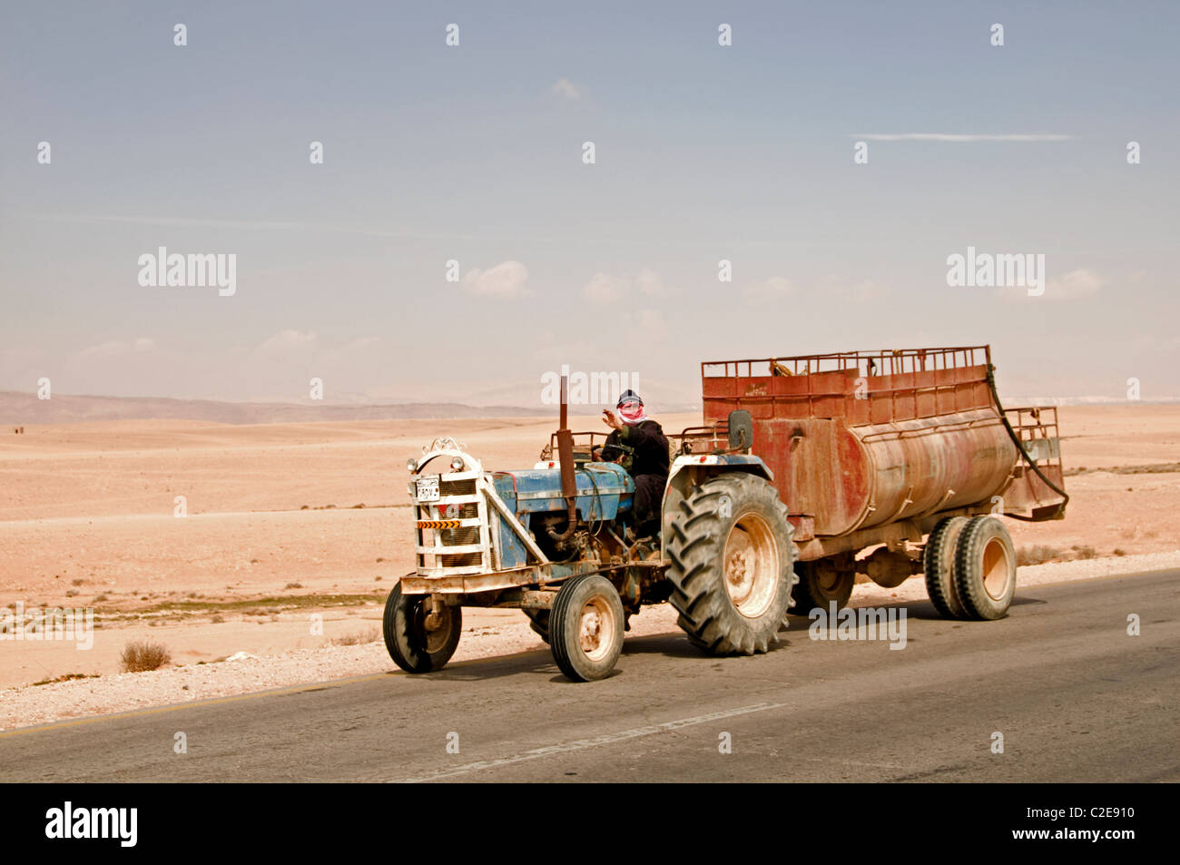 Syria Syrian Middle East Tractor Water Stock Photo
