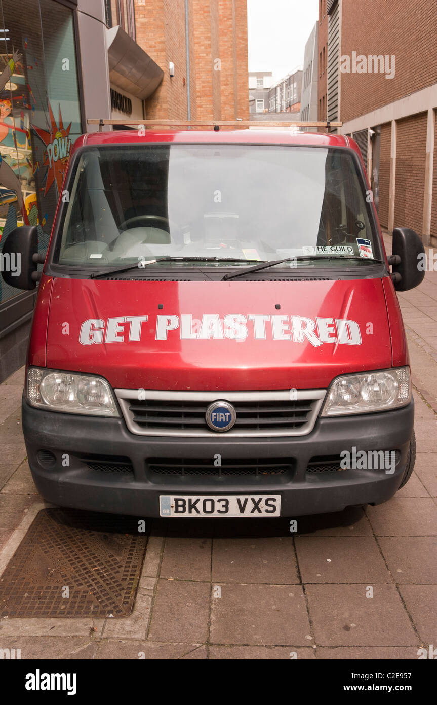 A plasterer plasterers plastering van hires stock photography and