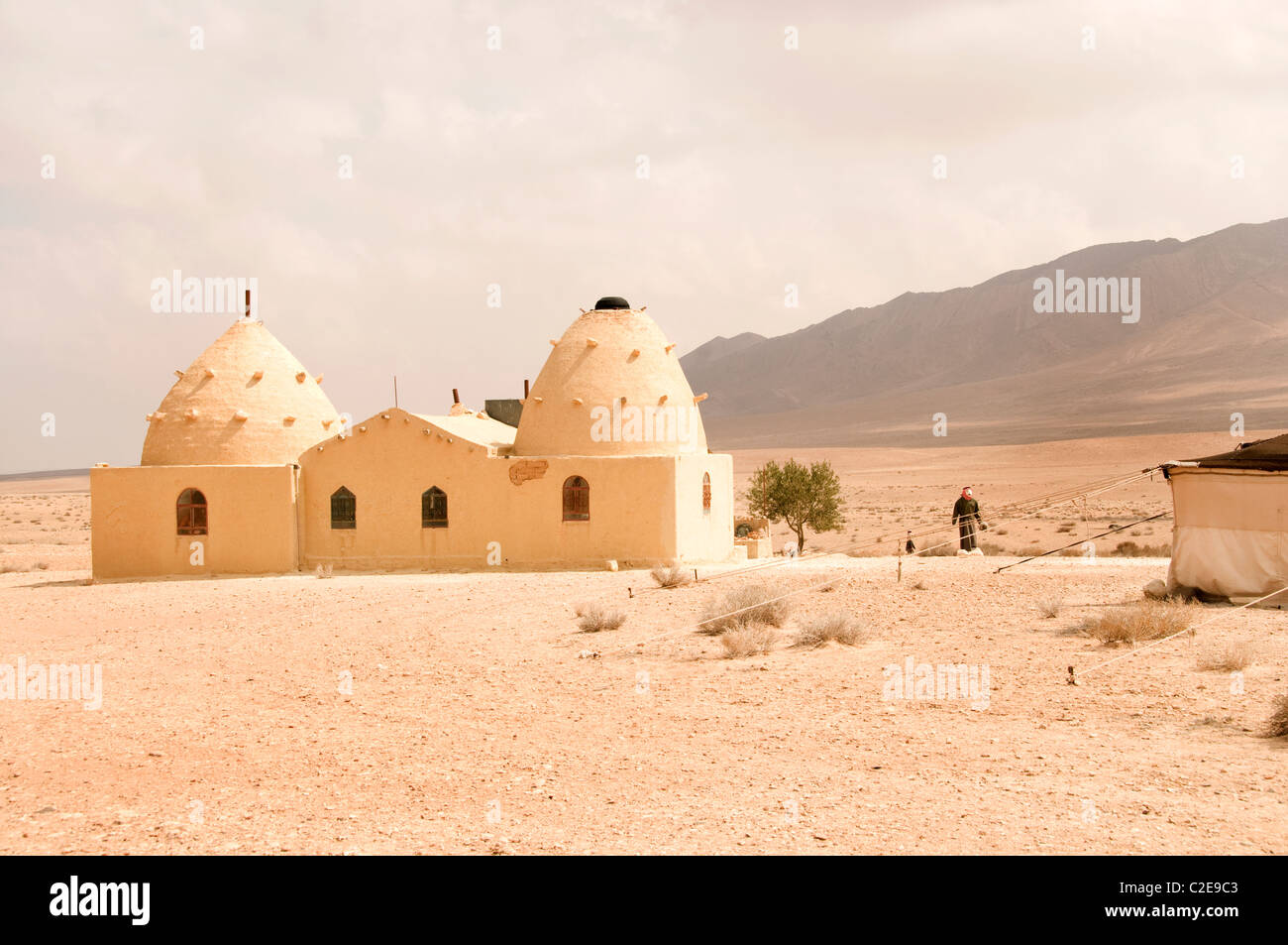 Bagdad cafe on desert road between Damascus Palmyra Syria and Bagdad Iraq Stock Photo