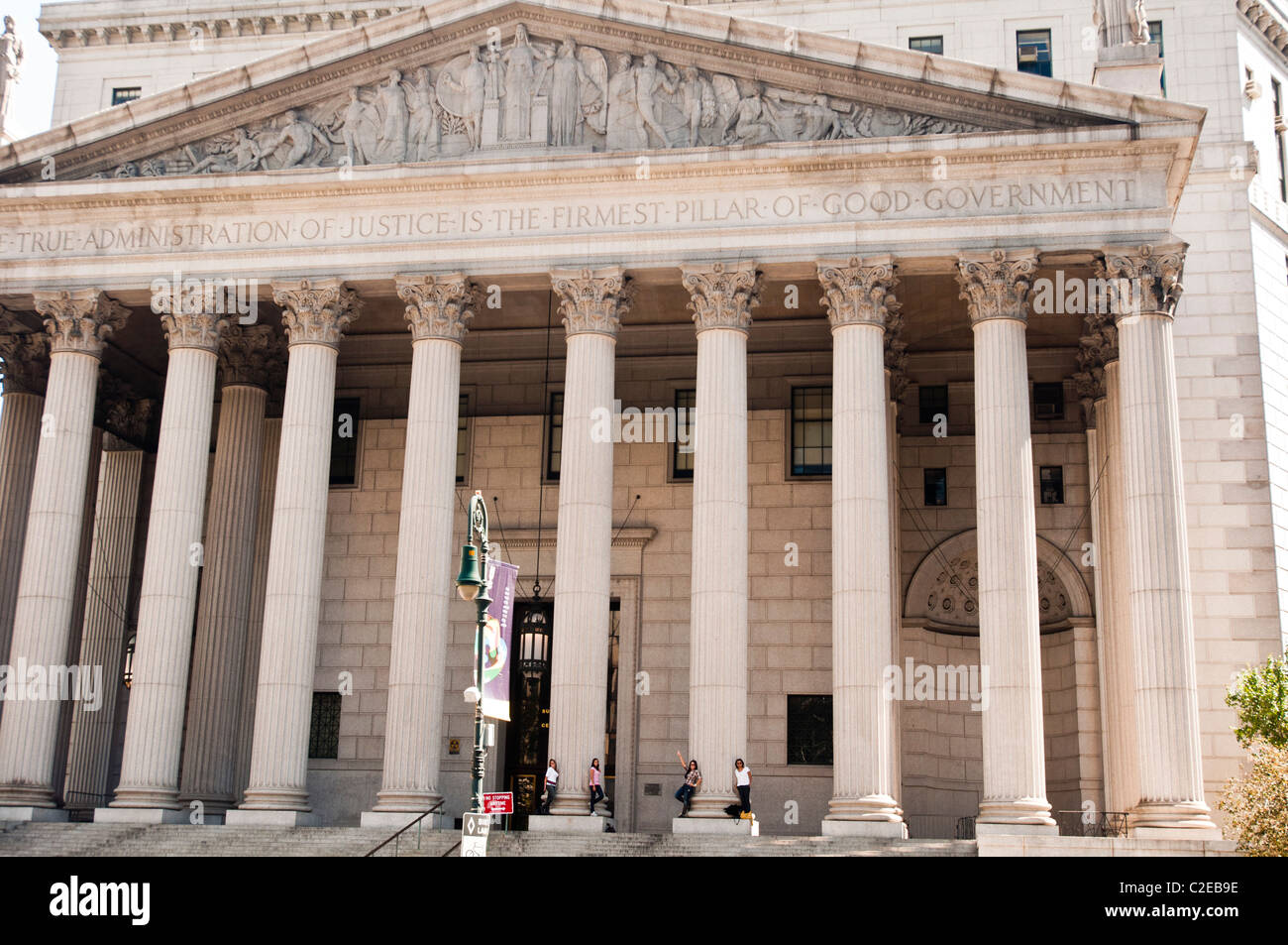 Facade of United States Court House building, Lower Manhattan, New York City, USA Stock Photo