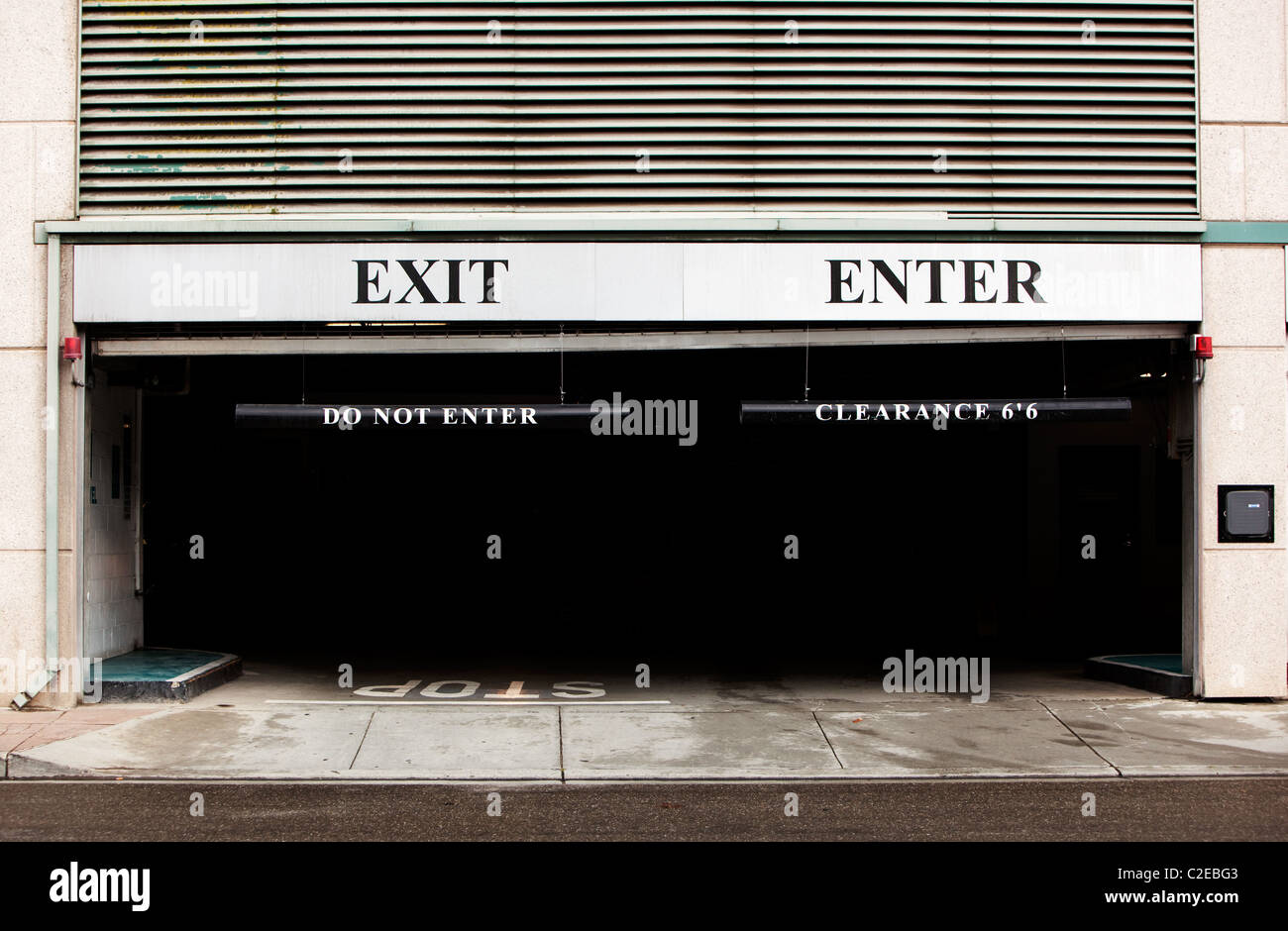 A concrete parkade detail, exit and enter Stock Photo - Alamy