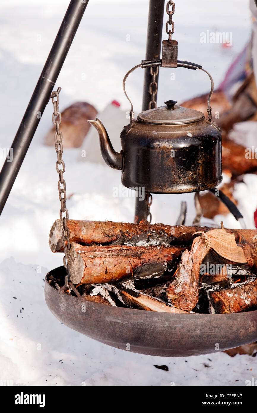 A kettle over a fire Stock Photo Alamy