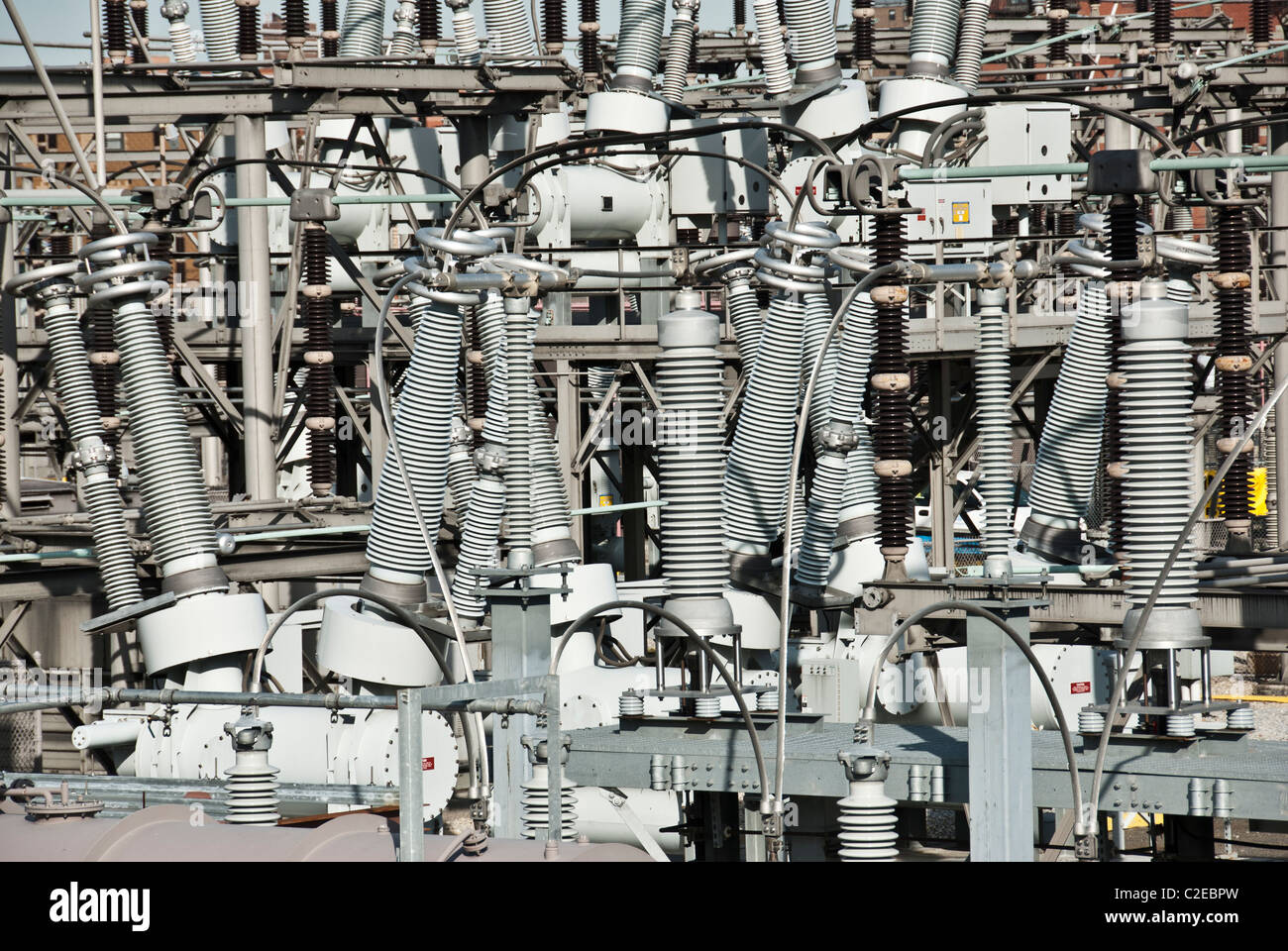 Electrical Power plant detail - non renewable energy generation Stock Photo