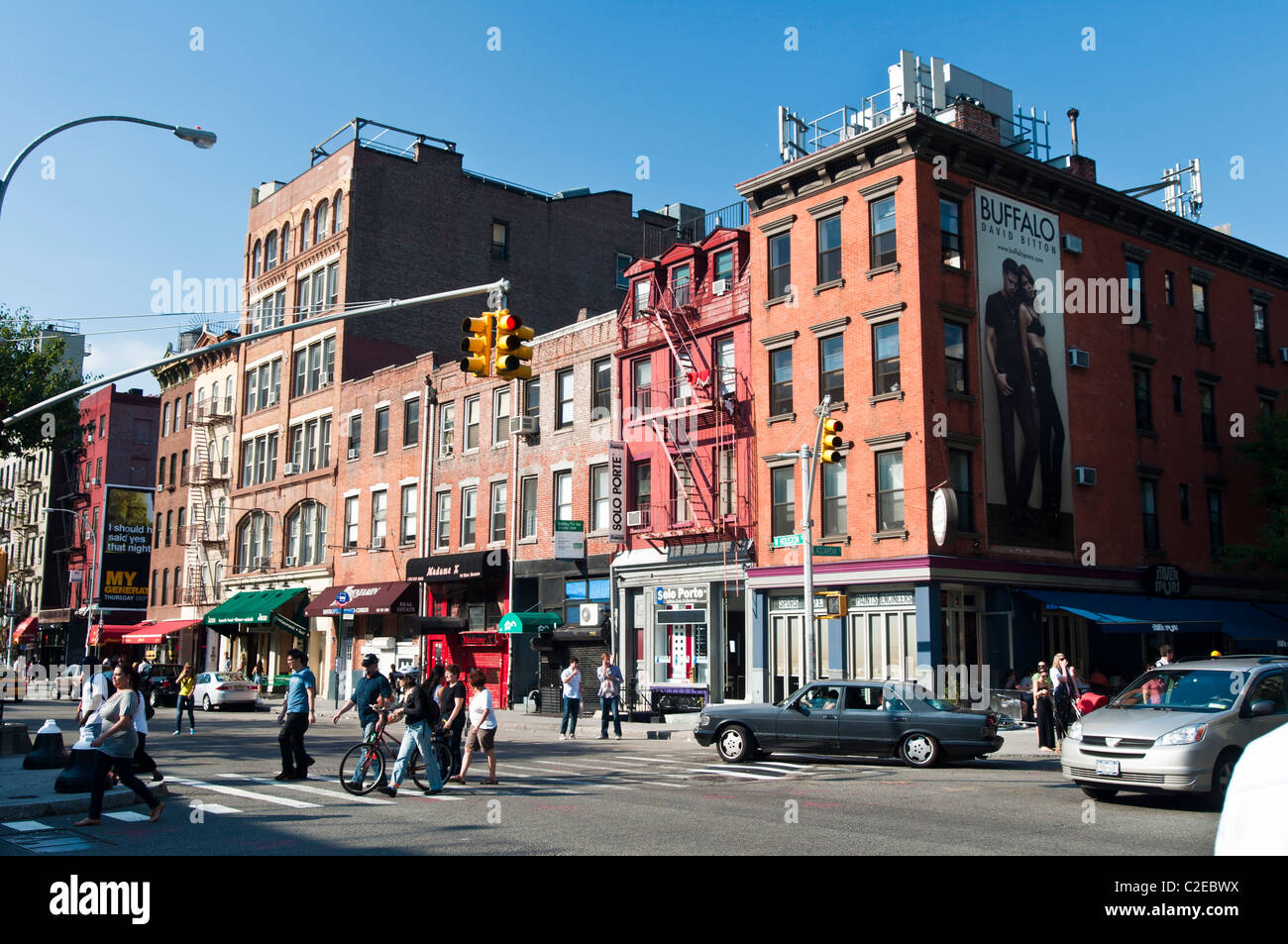 Shops house facades of west broadway west houston street hi-res stock ...