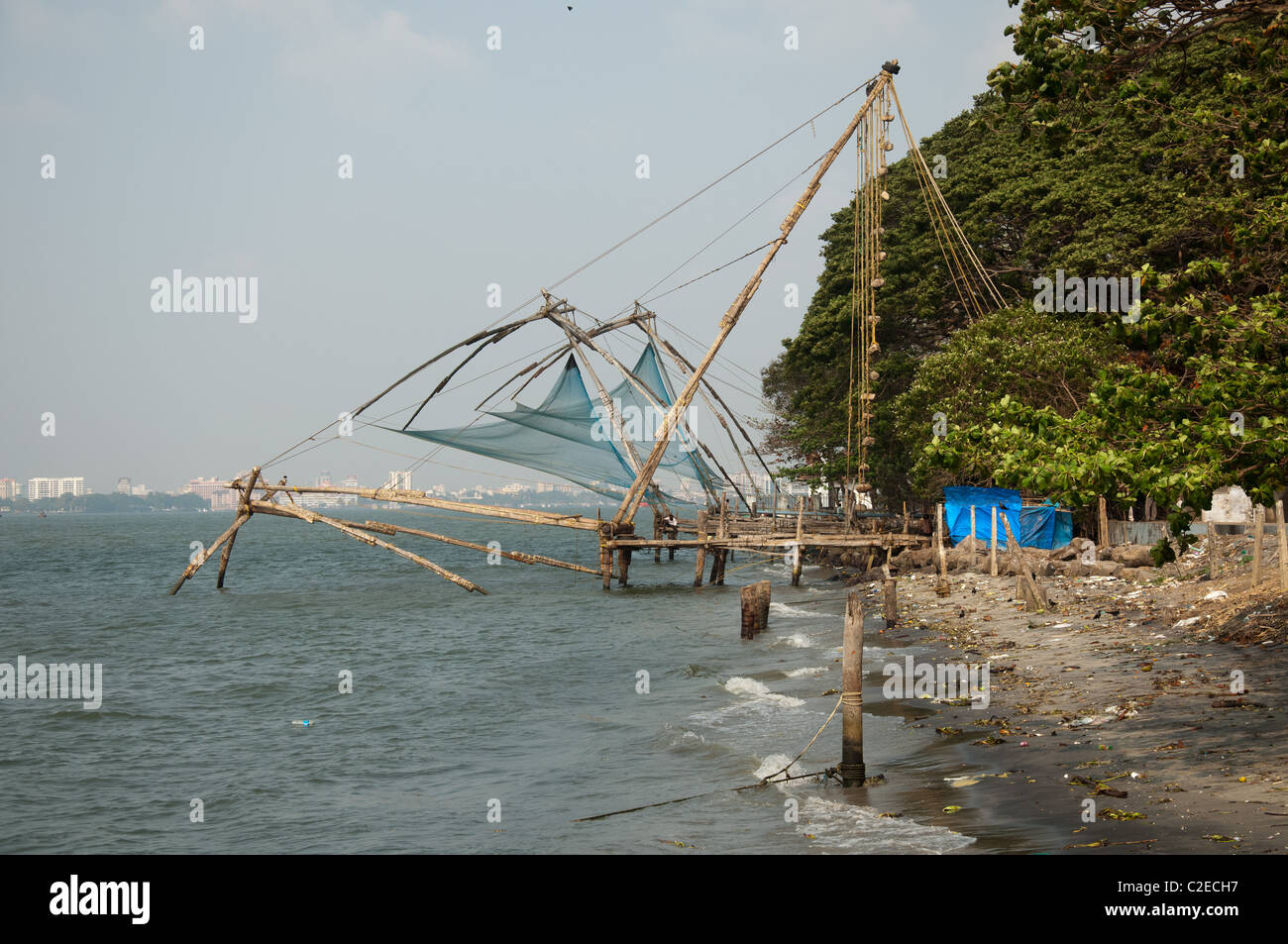 Chinese fishing nets in Cochin, India Stock Photo Alamy