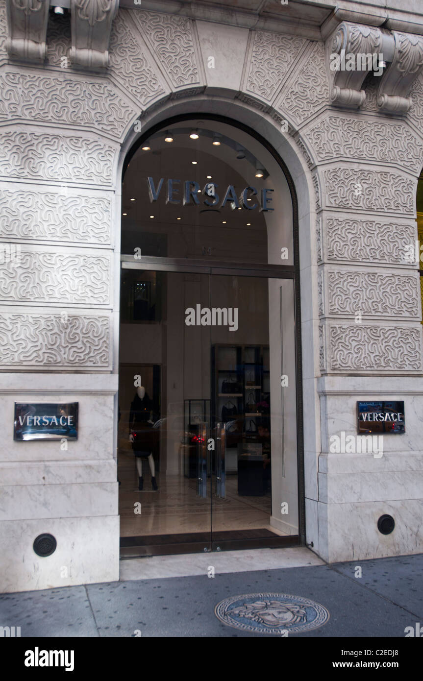5th avenue Versace store facade, Manhattan, New York City, USA Stock