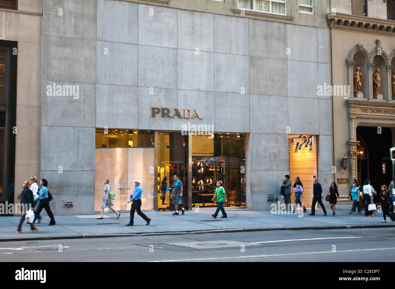 Prada luxury fashion designer store at 