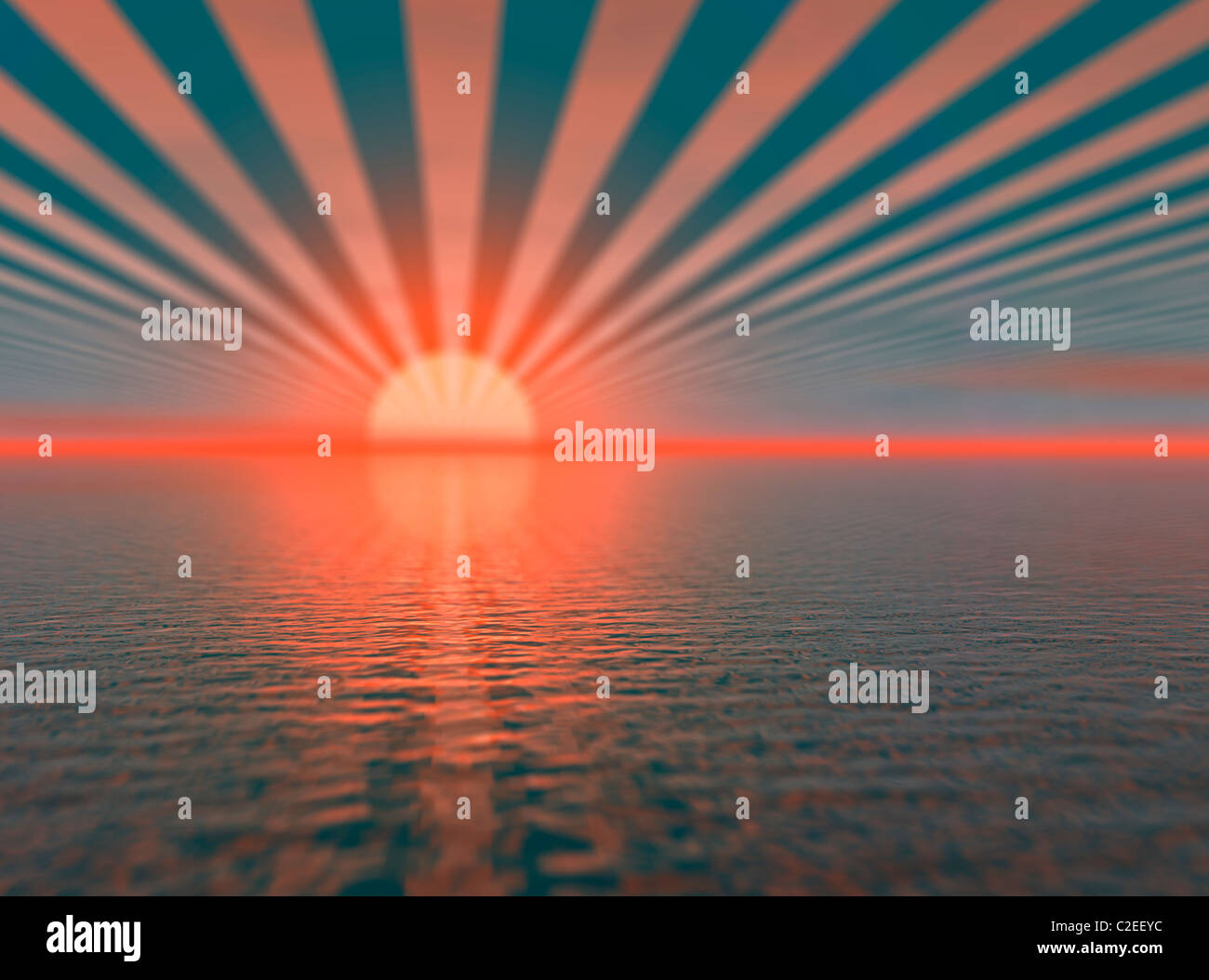 Sunset Over Water Stock Photo - Alamy