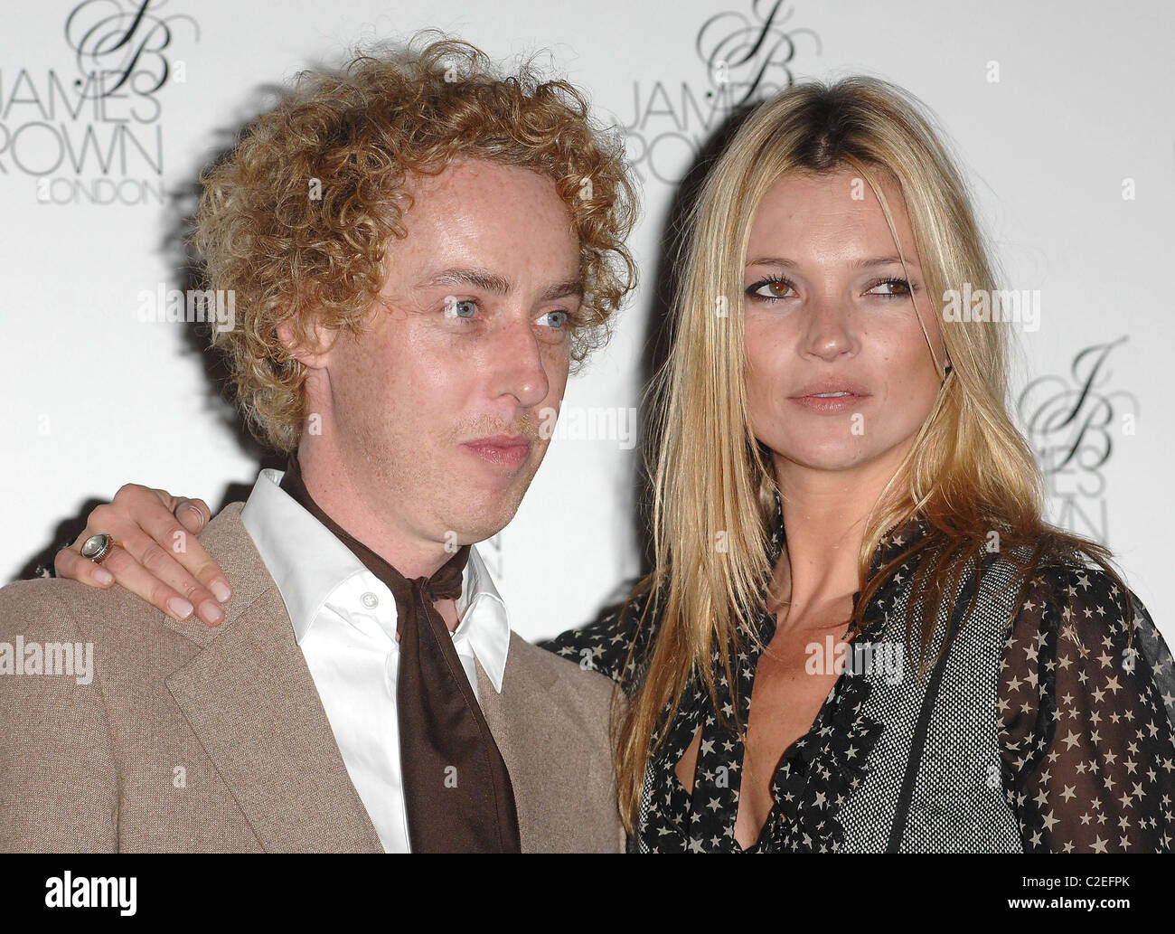 James Brown and Kate Moss Launch of James Brown London haircare range at Boots London, England - 10.10.07 : Stock Photo