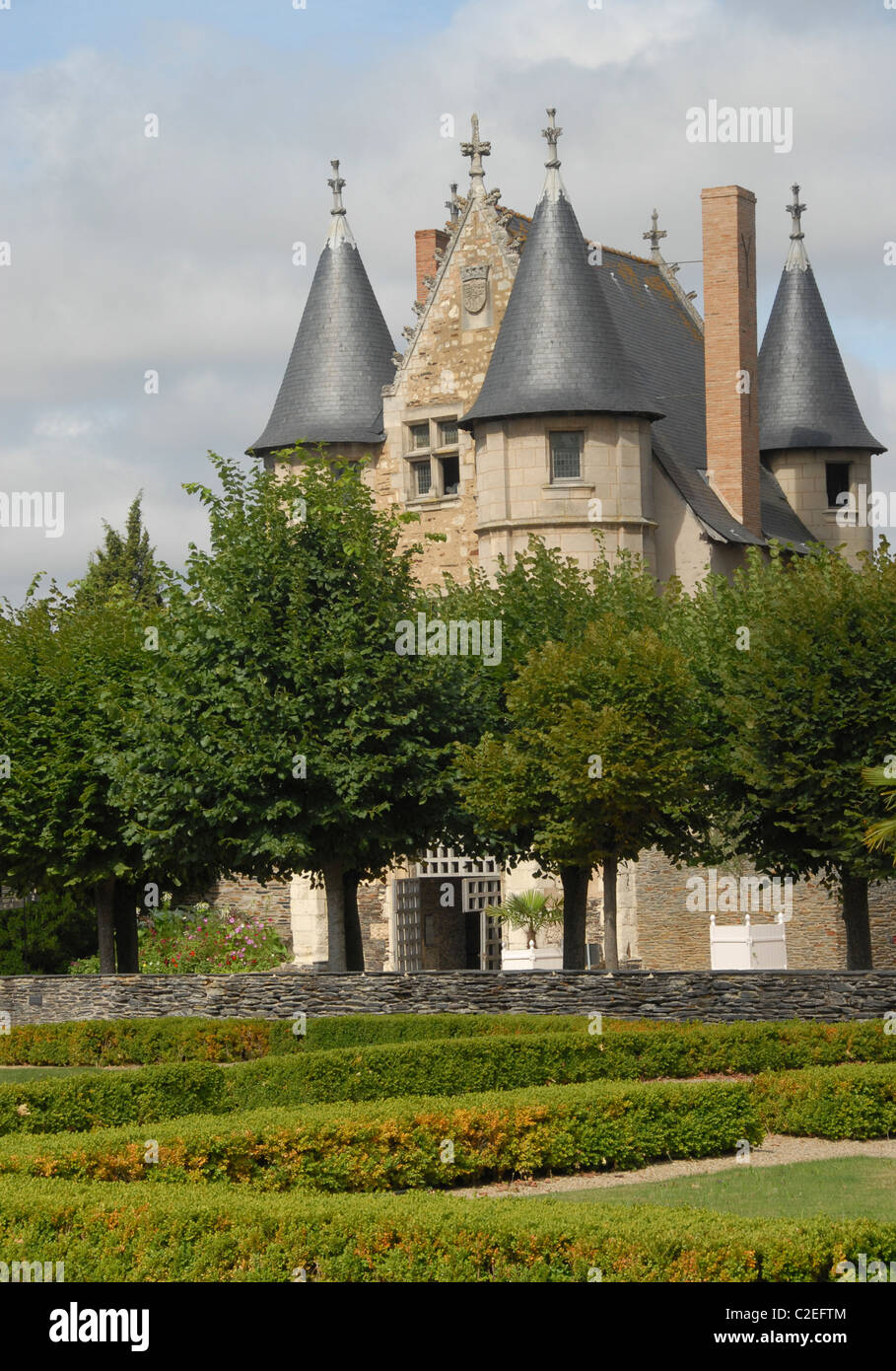 France, Pays de la Loire: Chatelet of Château d'Angers, a fortified castle in Angers in the UNESCo world heritage Loire Valley Stock Photo