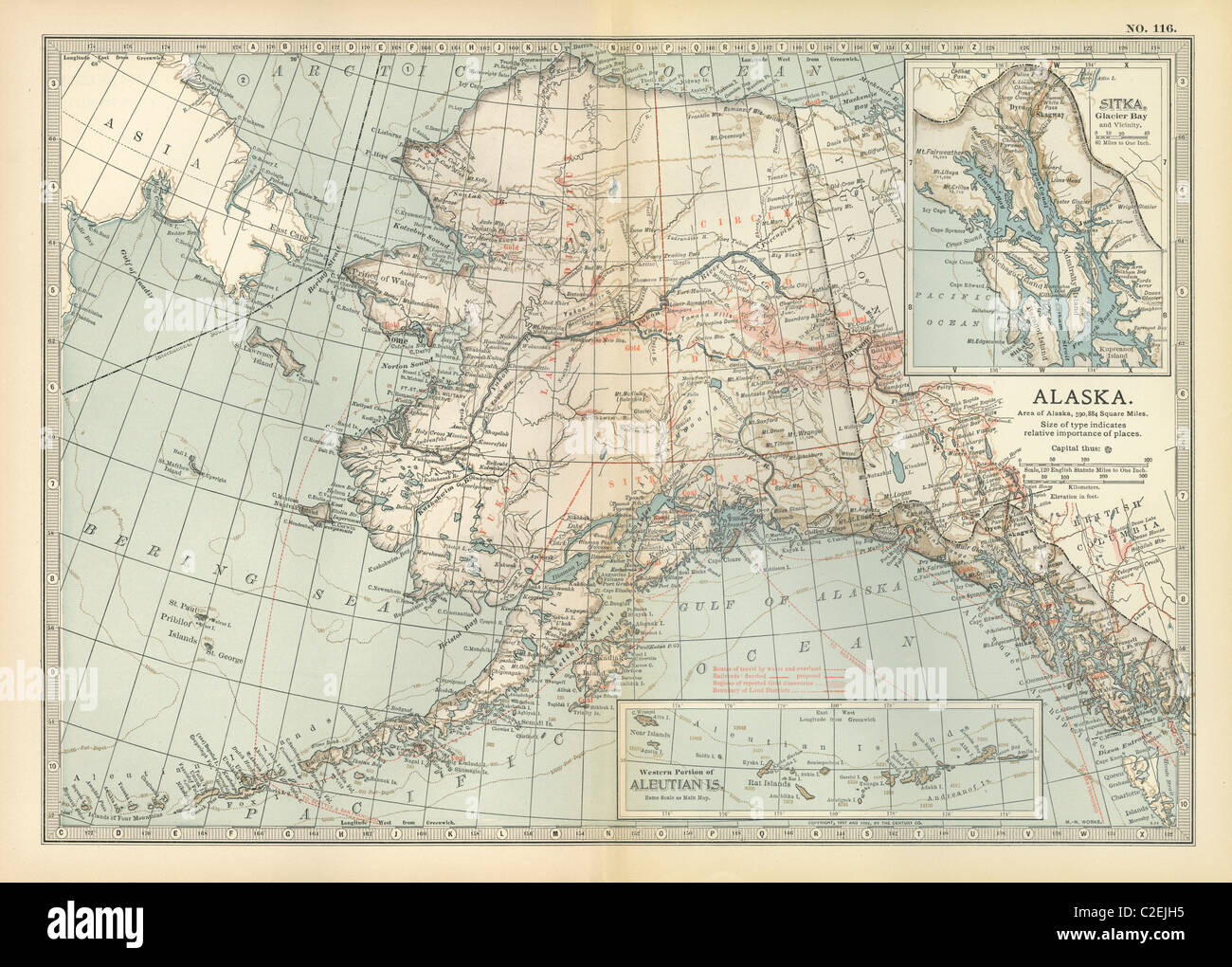 Map of Alaska Stock Photo
