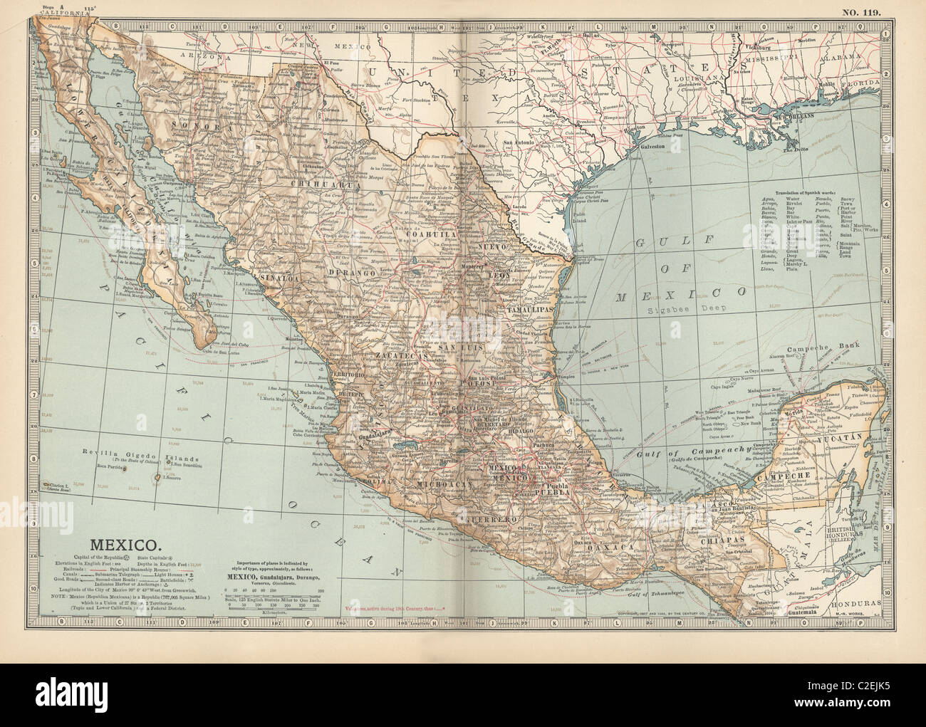 Map of Mexico Stock Photo