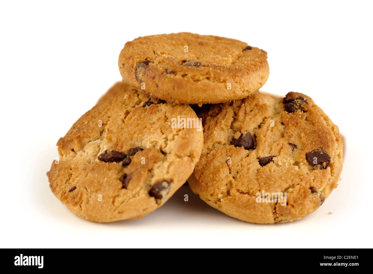 Pile of chocolate chip cookies Stock Photo