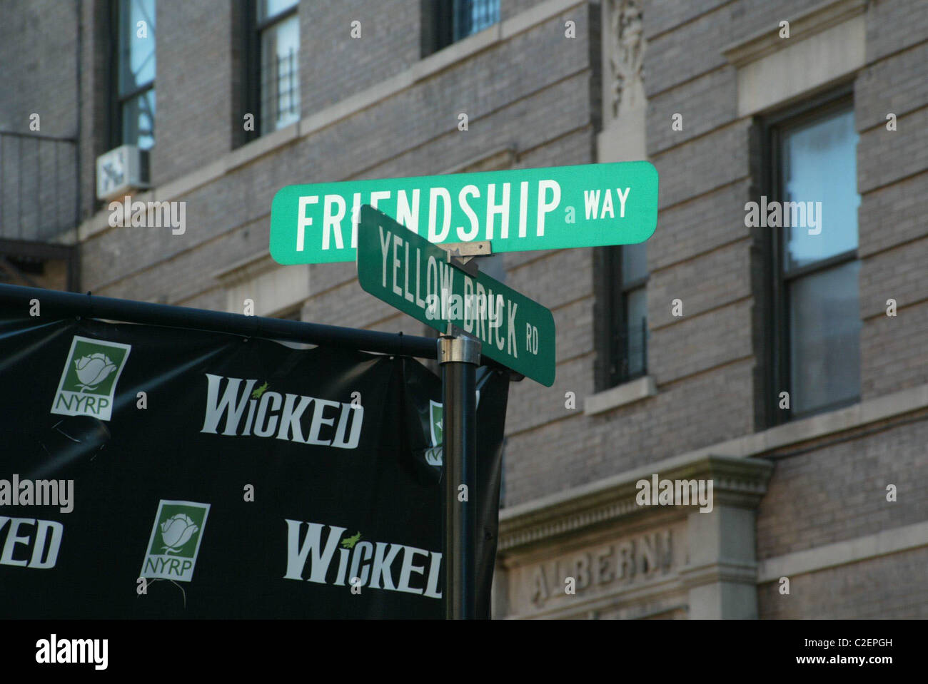 Friendship Way' at the grand opening of the New York Restoration Project's 'Friendship Garden and Wicked Day Block Party' New Stock Photo