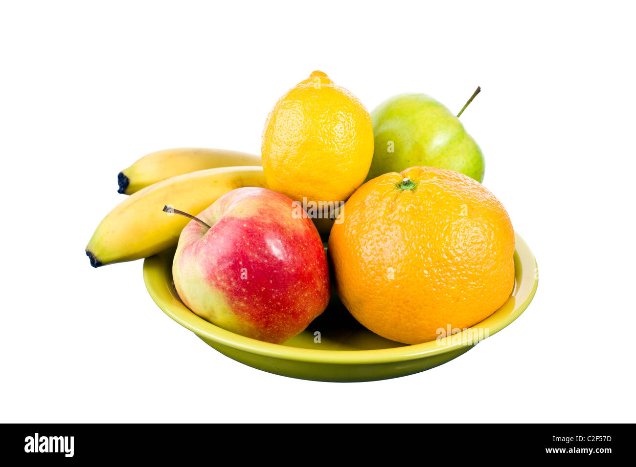 Mixed arrangement of fruit on white background Stock Photo