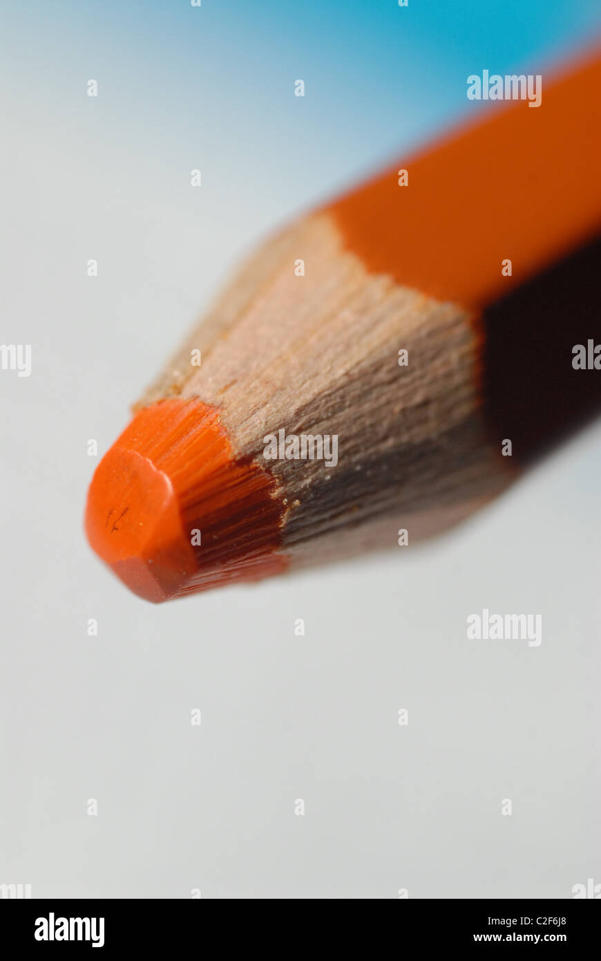 Orange color pencil. Stock Photo