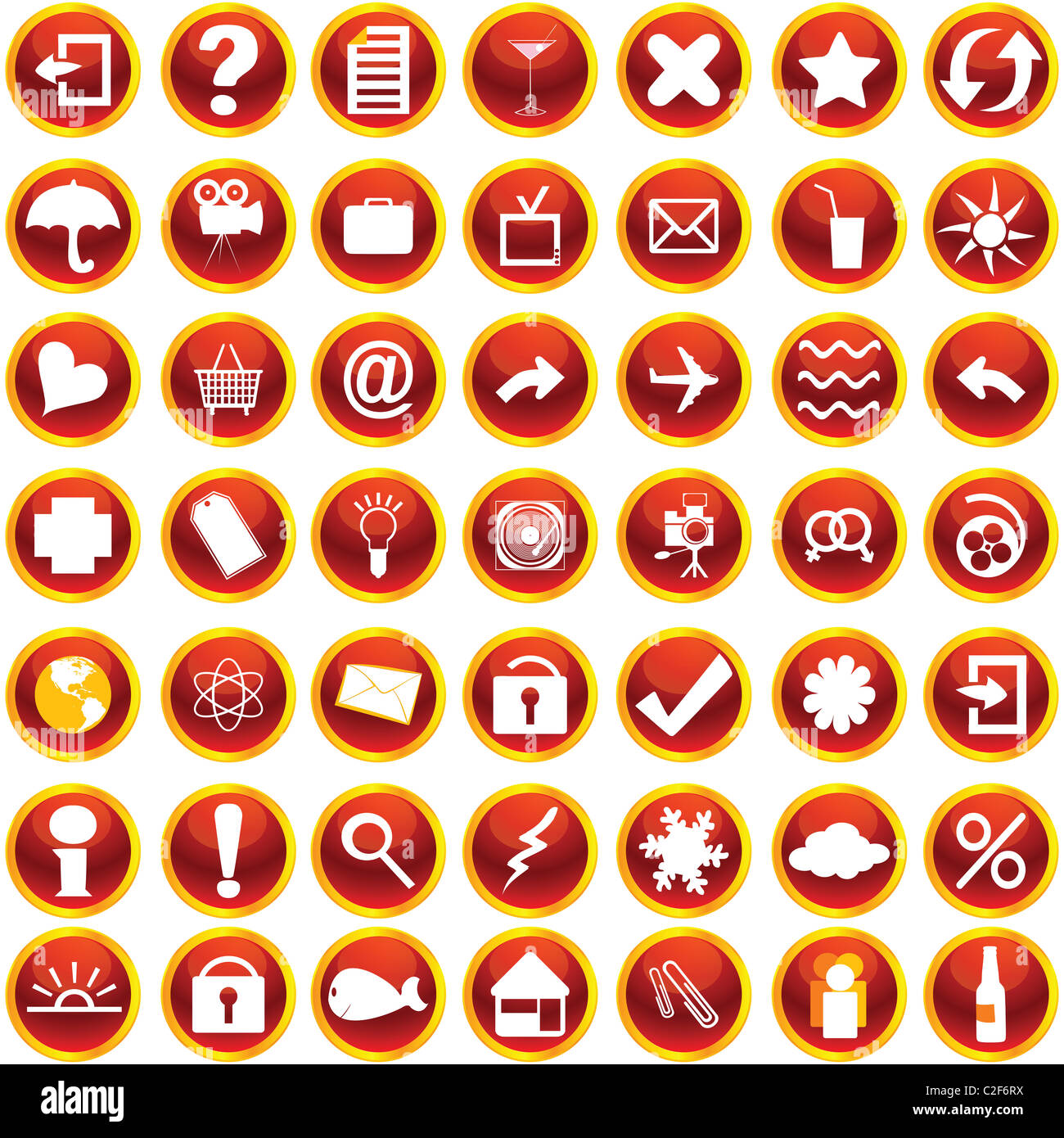 Orange icons for web Stock Photo