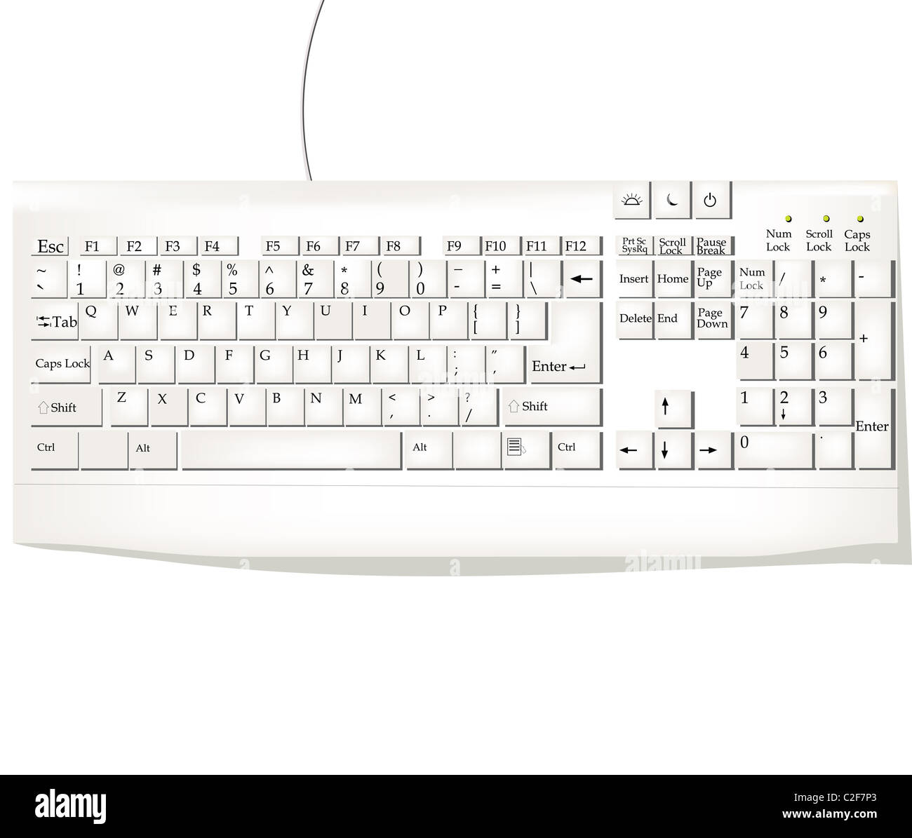 White keyboard Stock Photo