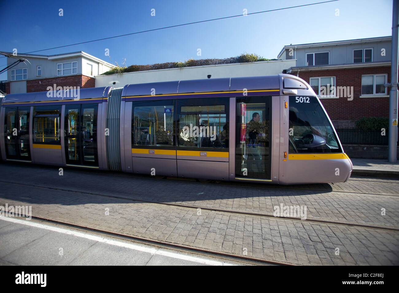LUAS is the Irish light rail/tram system servicing Dublin, Ireland. Stock Photo
