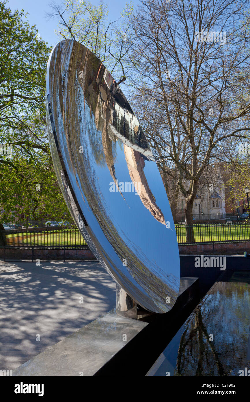 The stainless steel Sky Mirror outside the Nottingham Playhouse theatre Nottingham England GB UK EU Europe Stock Photo