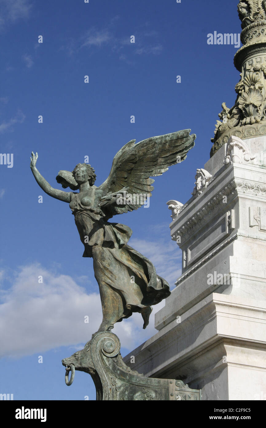 angel bronze statue on the vittorio emanuele vittoriano altare della