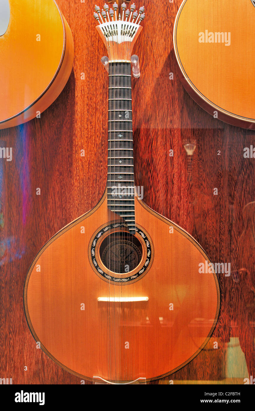 Portugal, Lisbon: Guitarra portuguesa in the Museum of Fado Stock Photo