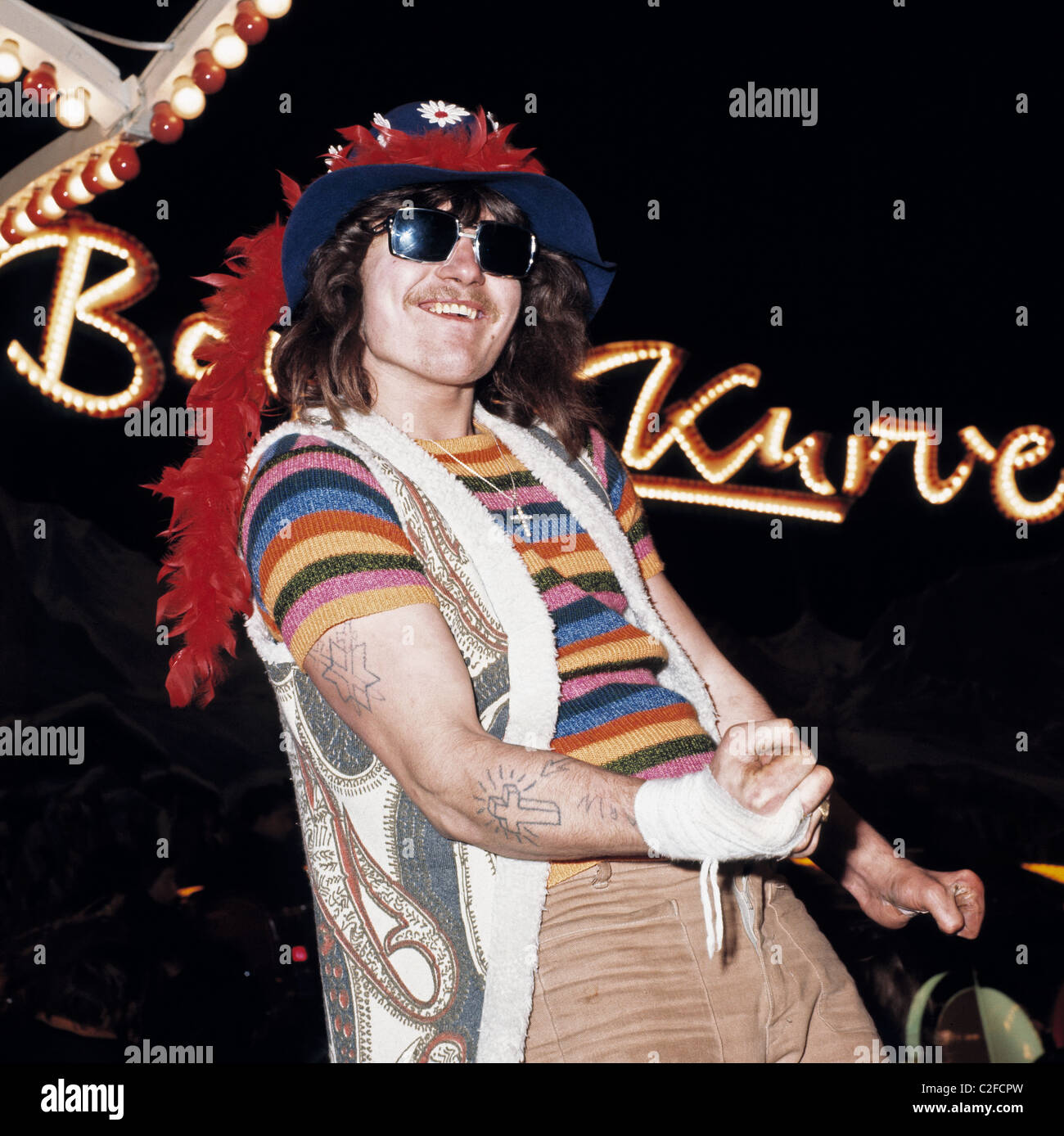 Seventies, people, freetime, funfair, juvenile with arm tattoos and  sunglasses, rocker, aged 18 to 23 years, D-Bottrop, Ruhr area, North  Rhine-Westphalia, NRW Stock Photo - Alamy