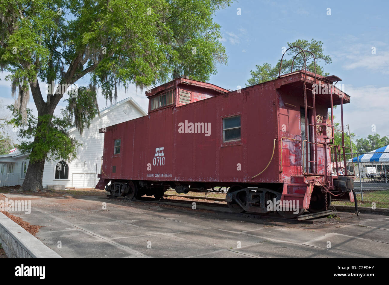 Pioneer Days High Springs Florida vintage red caboose on permanent