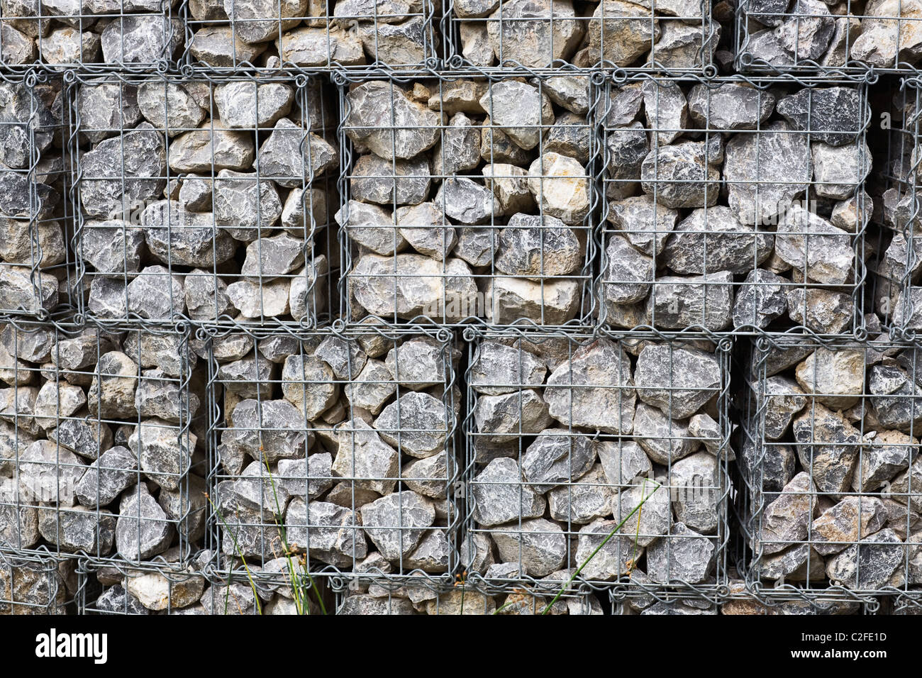 Gabion wall, stack of baskets with stones Stock Photo Alamy