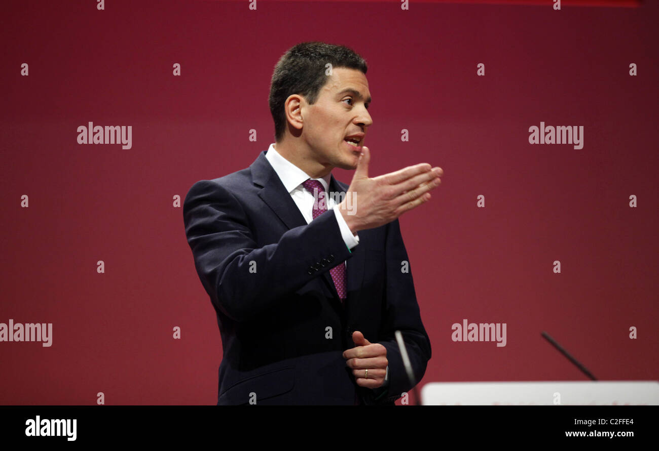 DAVID MILIBAND MP LABOUR PARTY 27 September 2010 MANCHESTER CENTRAL MANCHESTER ENGLAND Stock Photo