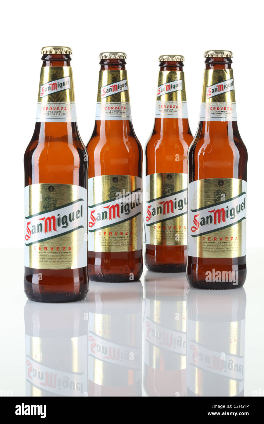 San Miguel bottle beer Spanish Stock Photo - Alamy