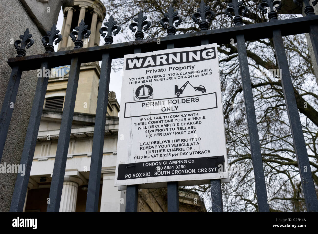Car clamping area warning sign in London, England, UK Stock Photo Alamy