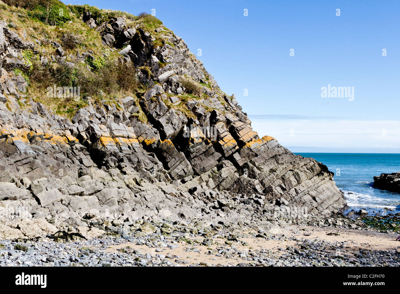 cliff Stackpole harbour pembrokeshire Stock Photo - Alamy