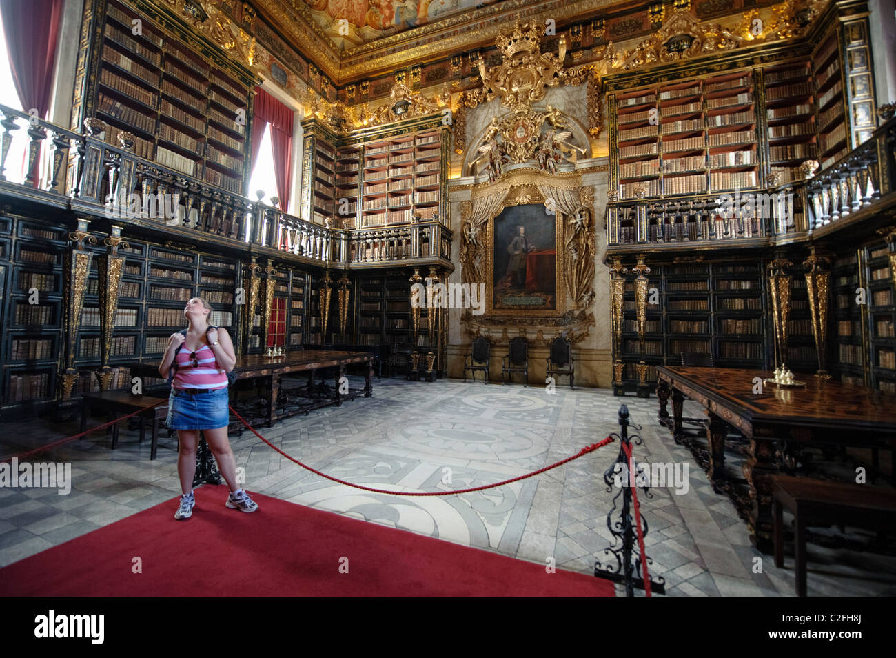 Coimbra University's 18th century baroque library Biblioteca Joanina in  Coimbra, Portugal Stock Photo - Alamy