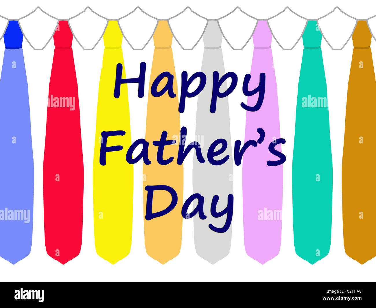 Happy Father's Day card with a pattern of colorful ties Stock Photo - Alamy