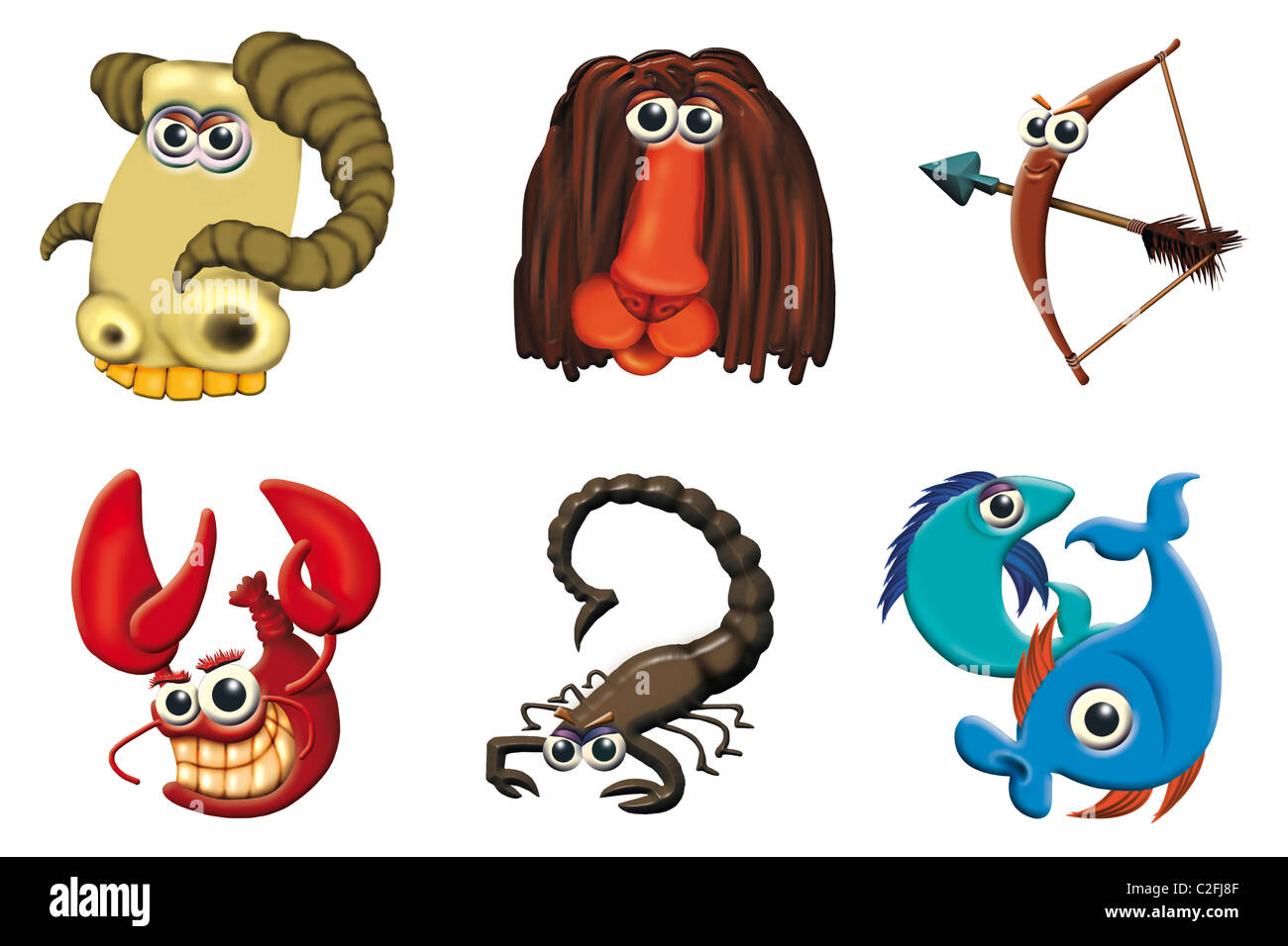 illustration of fire and water zodiac signs Stock Photo Alamy