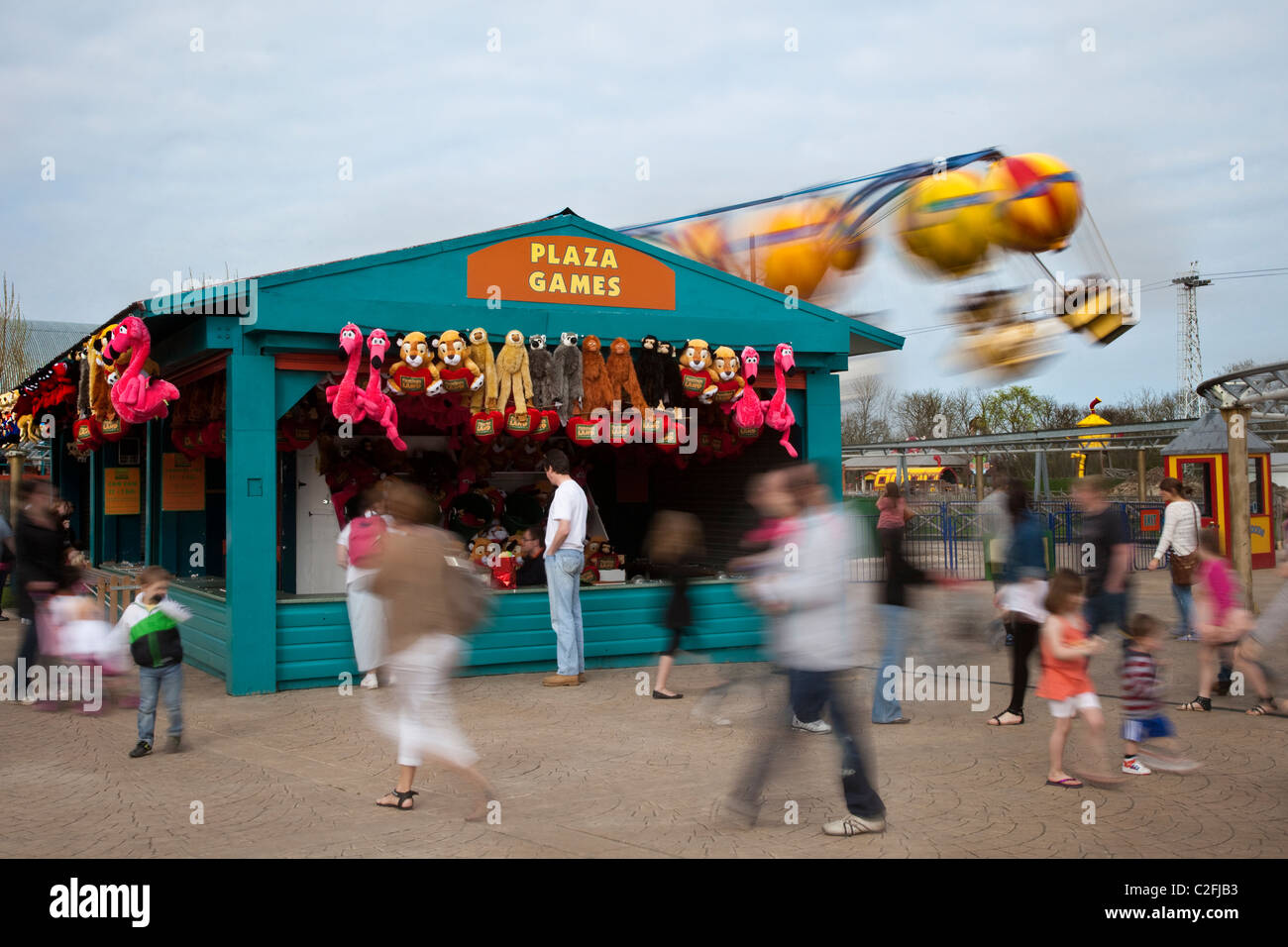 Rides, Attractions and plaz games stalls at Flamingo Land, Yorkshire