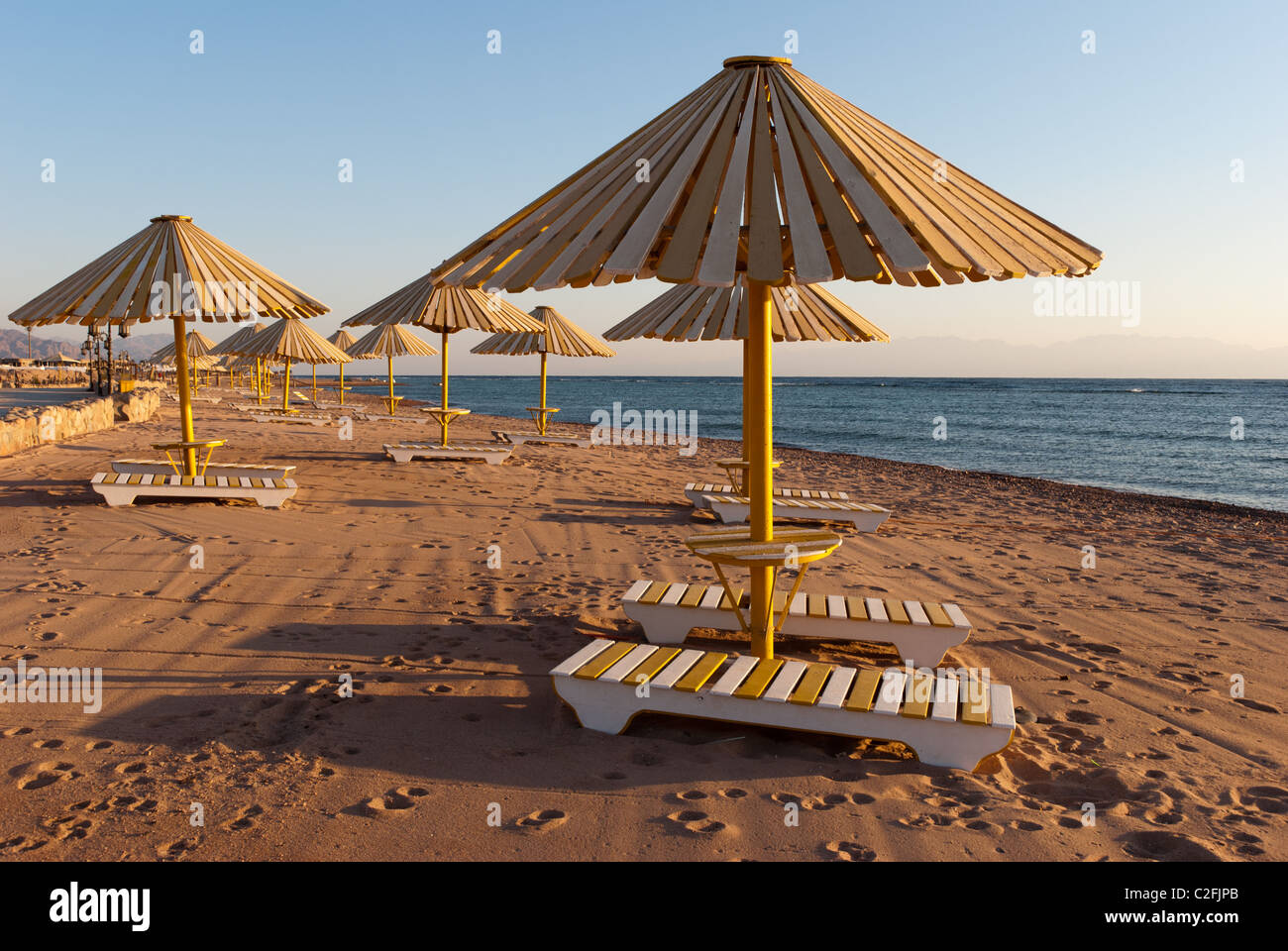 Beach umbrella Dahab, Sinai Peninsula, Egypt Stock Photo Alamy