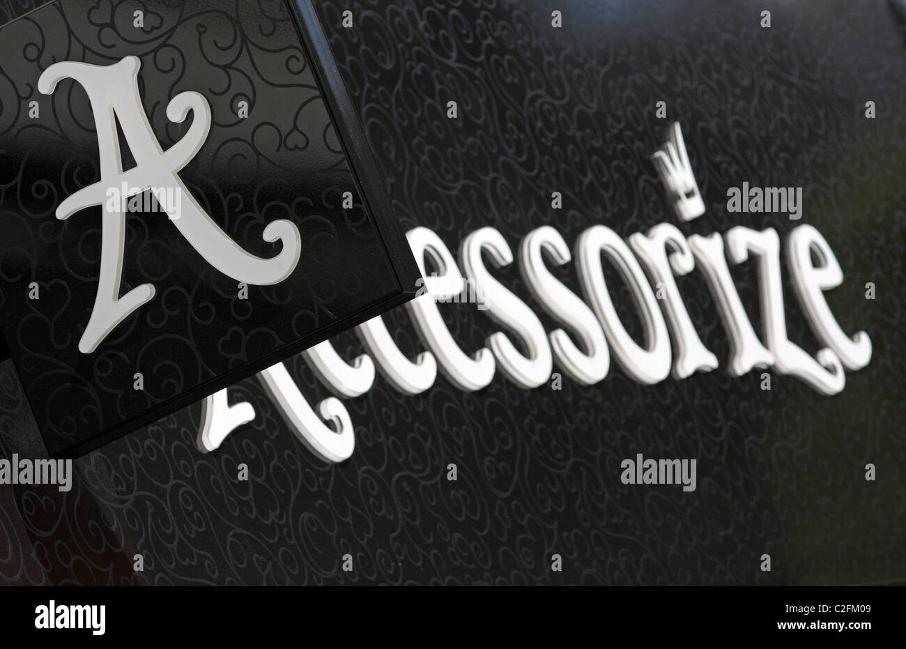 Signs for the Accessorize store in Oxford Street, London England Stock