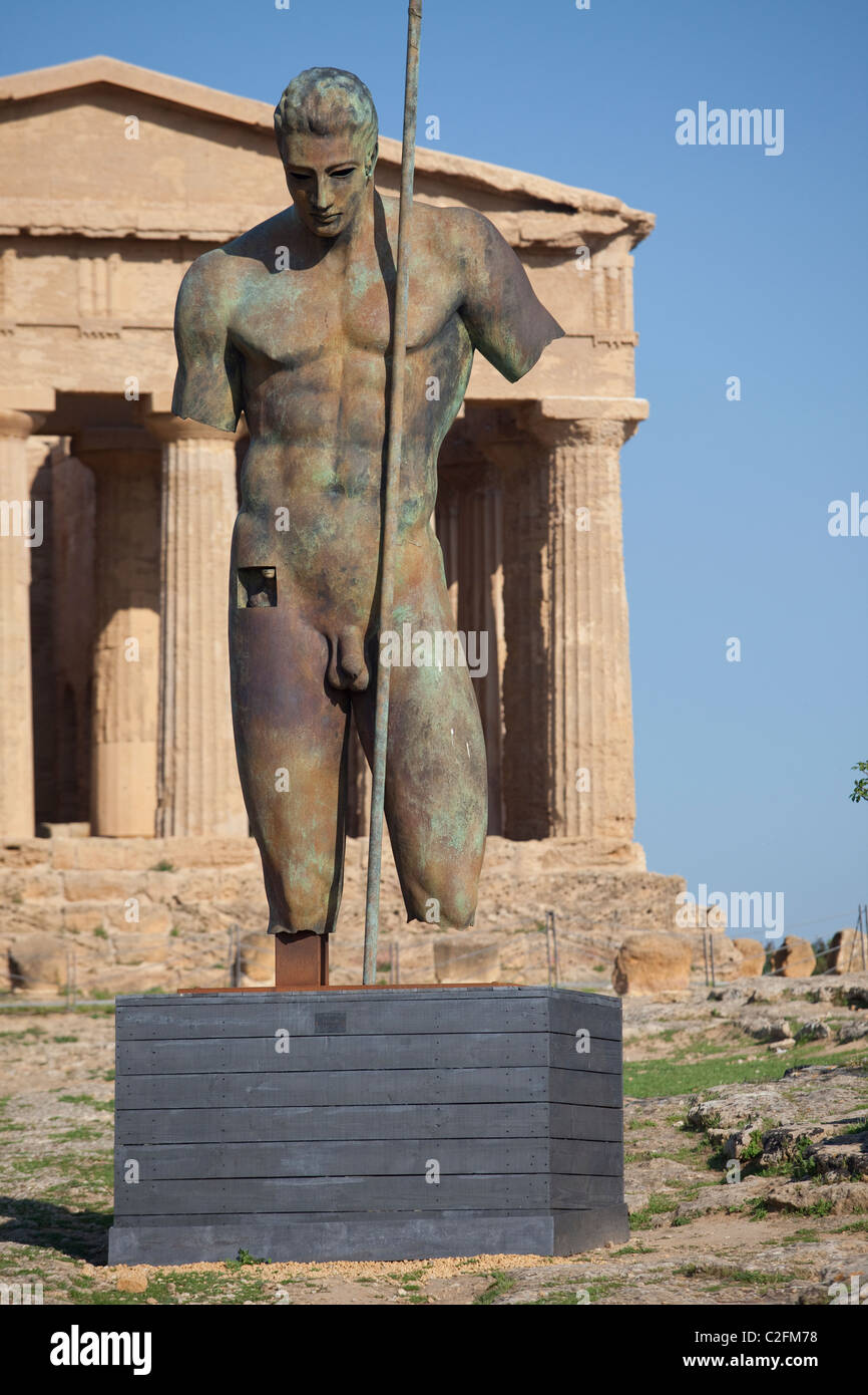 A sculpture by Igor Mitoraj in the Valley of the Temples Agrigento Sicily Stock Photo