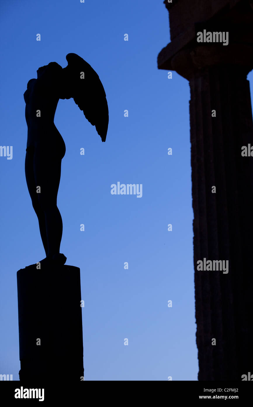 Agrigento Valley of the Temples Sicily with a sculpture by Igor Mitoraj Stock Photo