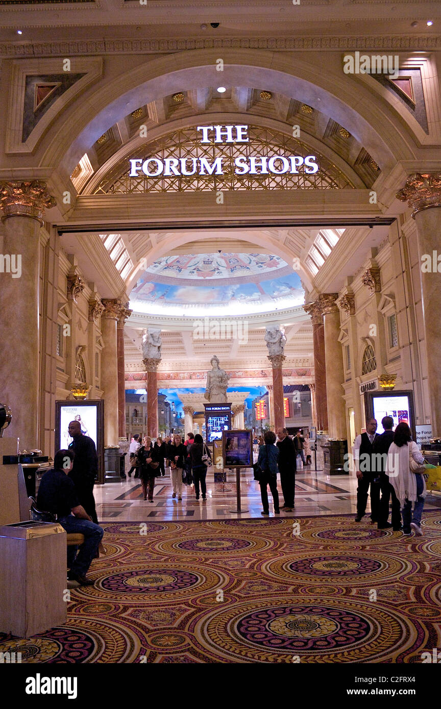 An entrance to The Forum Shops at Caesars Palace in Las Vegas Stock