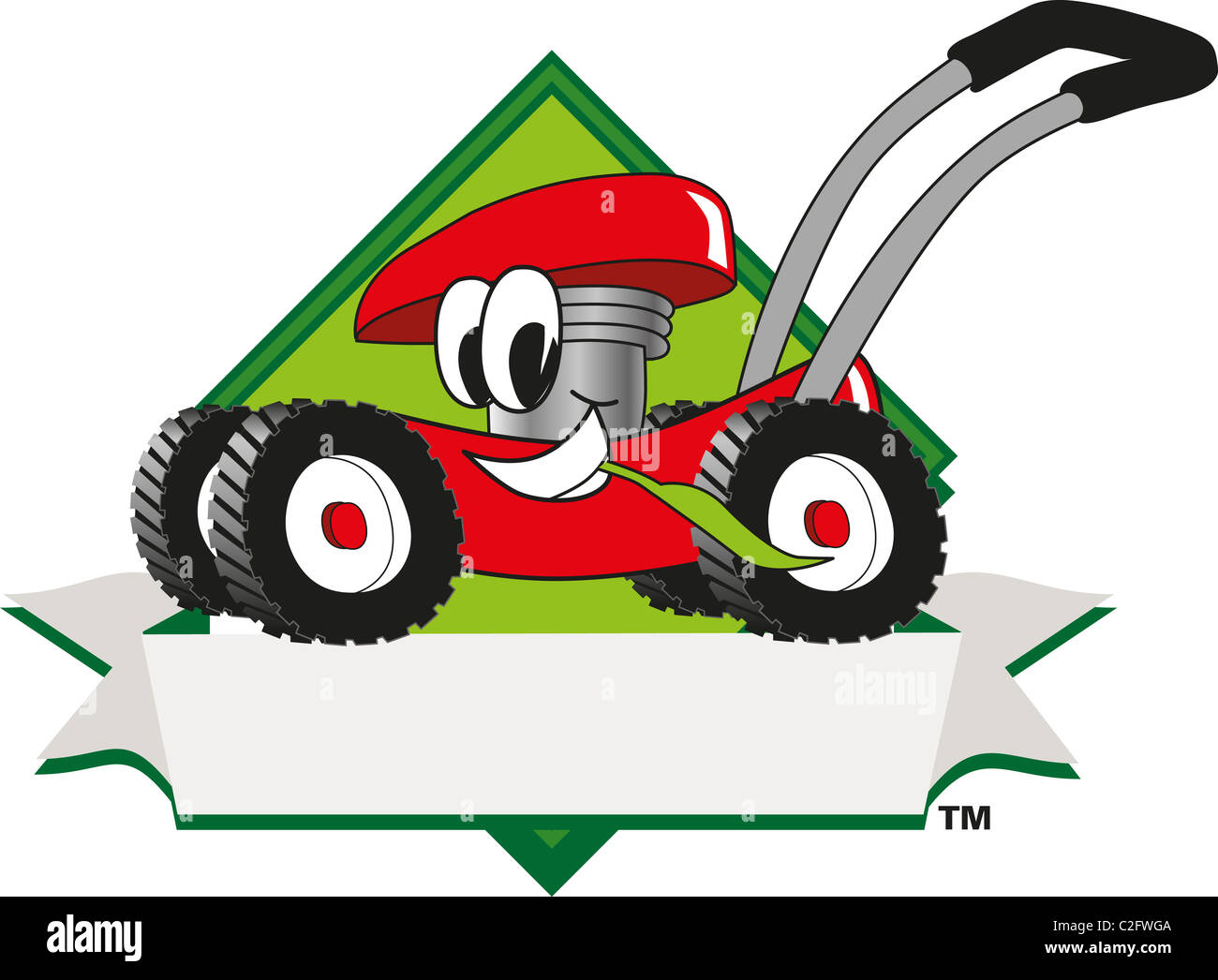 Cartoon Lawn Mower Clip Art and Logo Template Stock Photo - Alamy