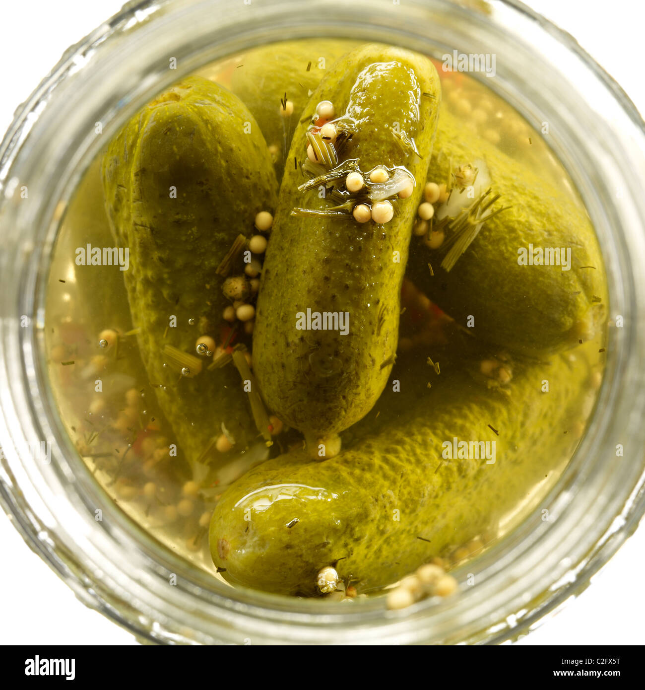 pickles preserved vegetable Gherkin Stock Photo