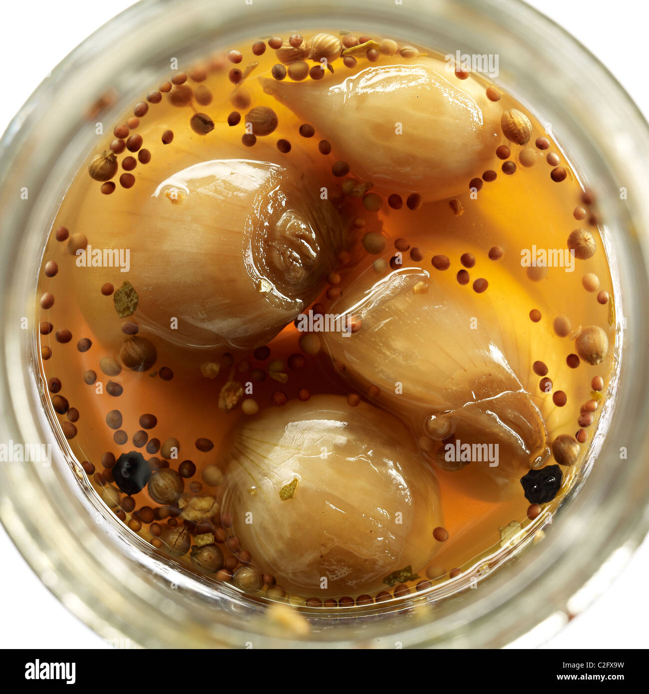 pickles preserved vegetable shallots Stock Photo