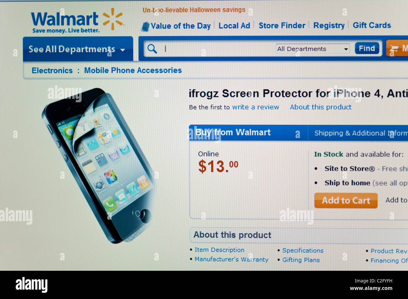 Walmart website screenshot Stock Photo Alamy