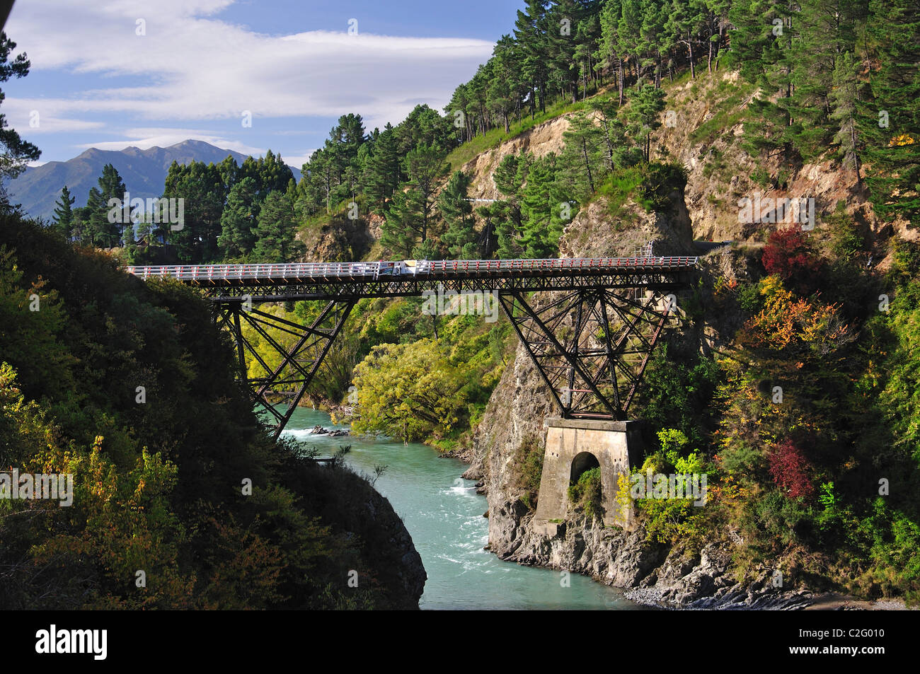Waiau Ferry Bridge over Waiau River, near Hanmer Springs, Canterbury