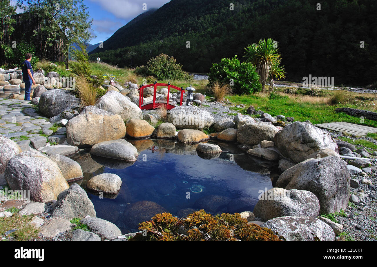 Maruia Springs, State Highway 7, Lewis Pass, Canterbury Region, South Island, New Zealand Stock Photo
