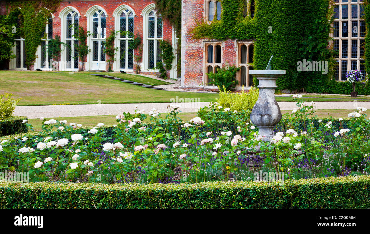 Front courtyard and entrance of an English country manor in Berkshire, England, UK Stock Photo