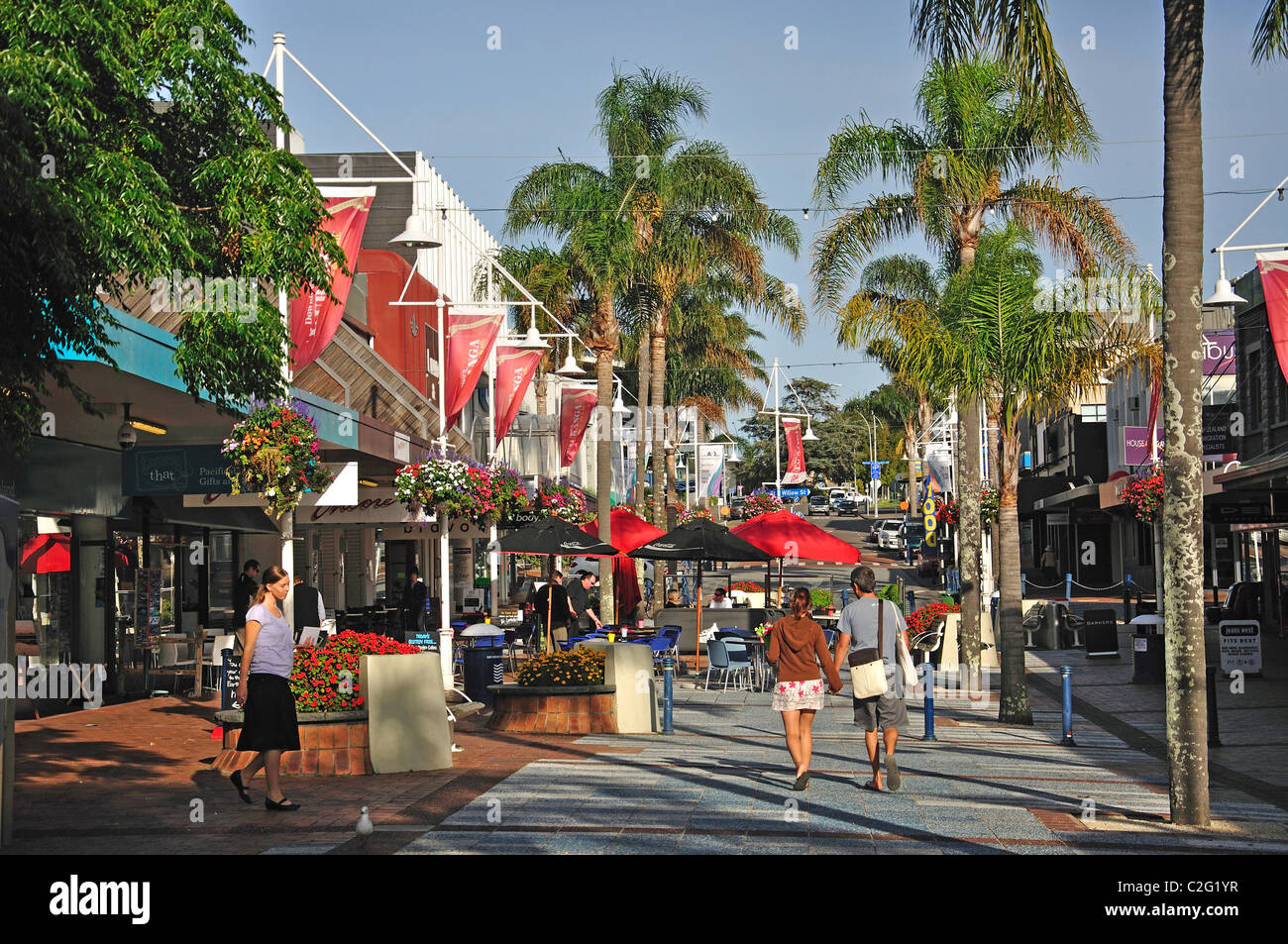 Pedestrianised Spring Street, Tauranga, Bay of Plenty Region, North